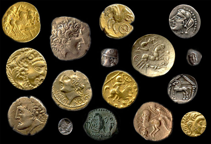 Photo de quelques monnaies gauloises