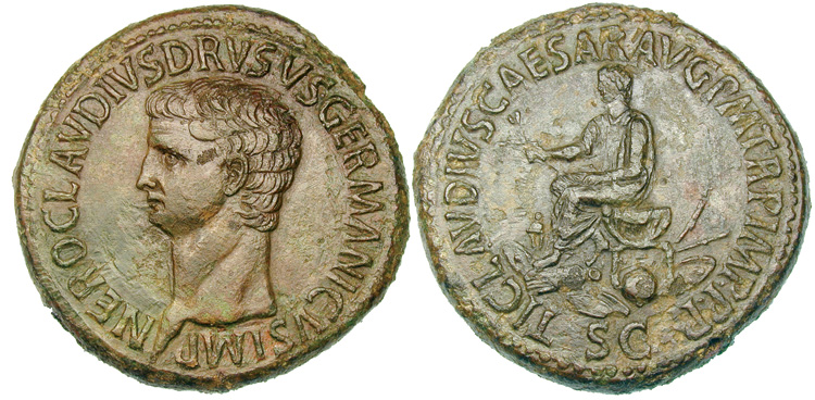 Sesterce de Nero Claudius Drusus