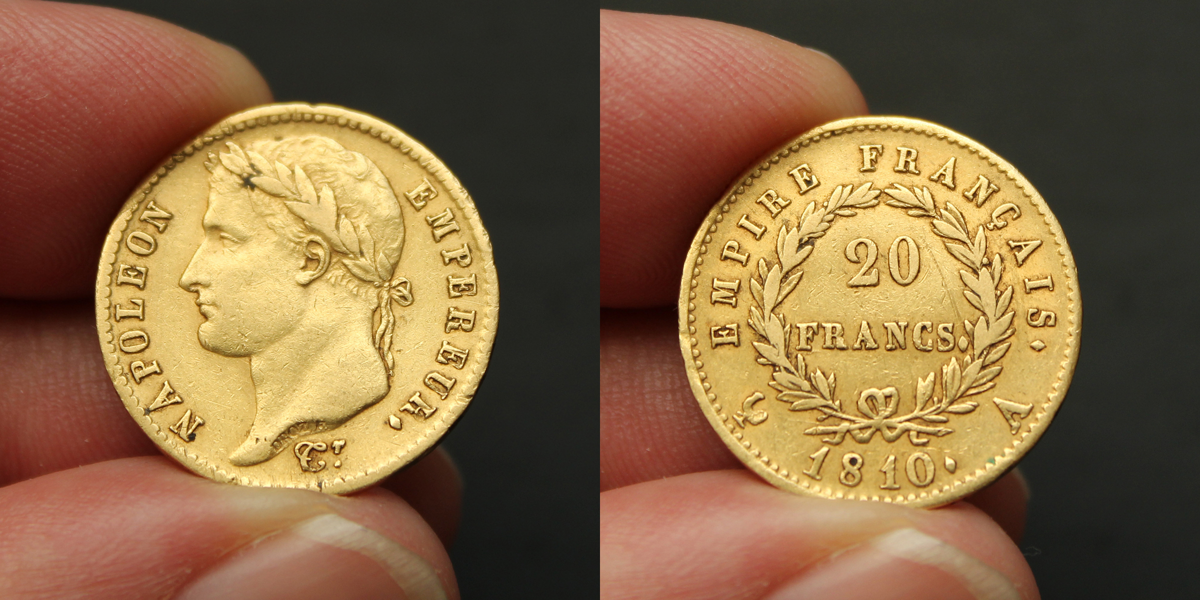 Pièce or de 20 francs Napoléon Ier