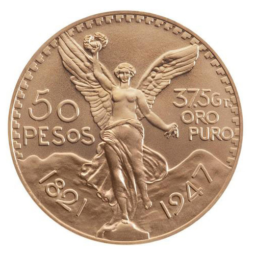 50 pesos or Mexique : revers